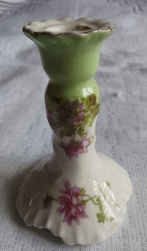 Zdjęcie oferty: Stary świecznik z porcelany w stylu secesji