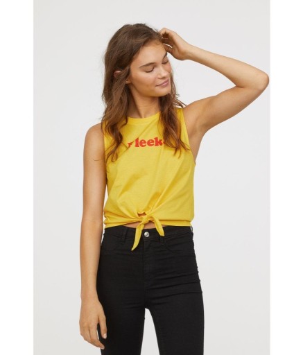 Zdjęcie oferty: żółty top H&M xs 34 koszulka bluzka