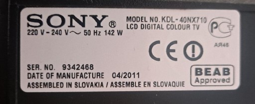 Zdjęcie oferty: Telewizor SONY KDL-40NX710