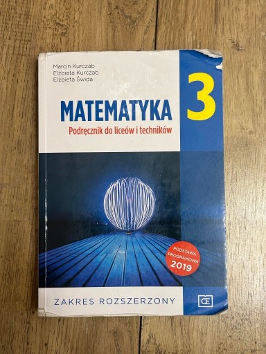 Zdjęcie oferty: Matematyka podręcznik. Klasa 3 Zakres rozszerzony 