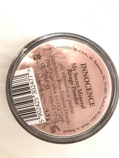 Zdjęcie oferty: Pixie Cosmetics Róż mineralny INNOCENCE