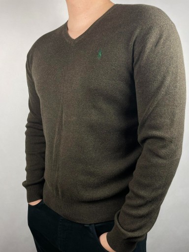 Zdjęcie oferty: Sweter w serek Polo Ralph Lauren M pima cotton 