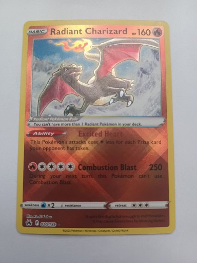 Zdjęcie oferty: Karta Pokemon Radiant Charizard CRZ 020/159