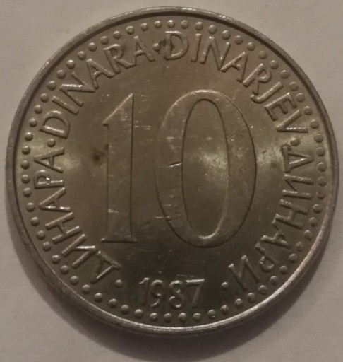 Zdjęcie oferty: 10 dinarów 1987 Jugosławia