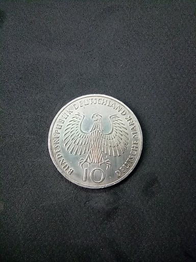 Zdjęcie oferty: Moneta 10 Marek (J) Bundesrepublik Ag 1972r.