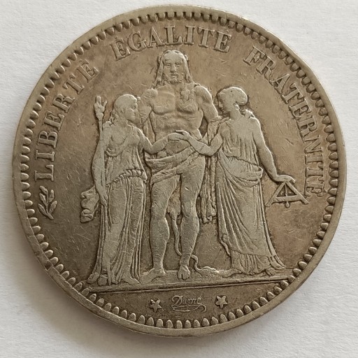Zdjęcie oferty: Francja 5 franków 1873 r. - srebro