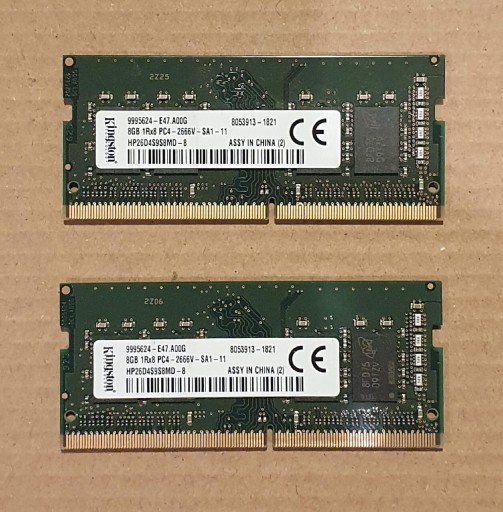 Zdjęcie oferty: 2x8GB DDR4 (16GB) -Kingston- pamięć RAM do laptopa