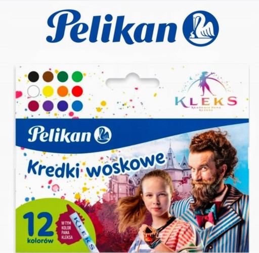 Zdjęcie oferty: Kredki woskowe Pelikan 12 szt. Pana kleksa