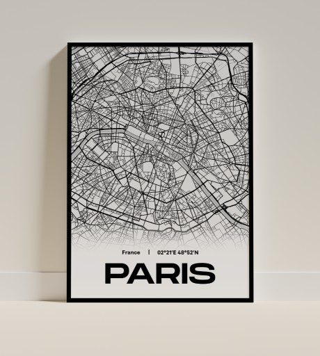 Zdjęcie oferty: Plakat mapa Paryż A4