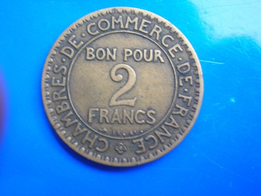 Zdjęcie oferty: Francja 2 francs franki 1923 Bon Pour