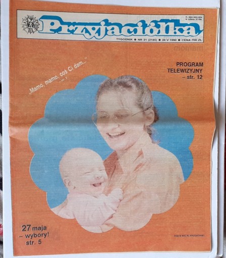 Zdjęcie oferty: TYGODNIK PRZYJACIÓŁKA  MAJ /1990