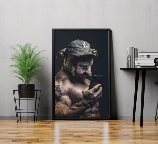 Zdjęcie oferty: Plakat dekoracyjny 30x40cm BULDOG SELFIE