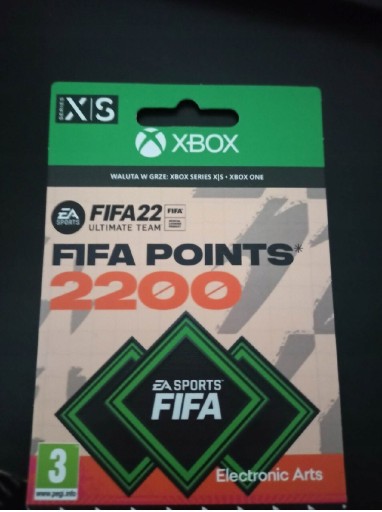 Zdjęcie oferty: Fifa 22 2200 Fifapoints Kod doładowujący 