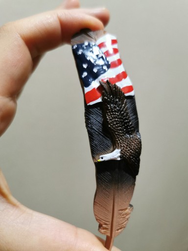 Zdjęcie oferty: Magnes na lodówkę USA pióro flaga orzeł