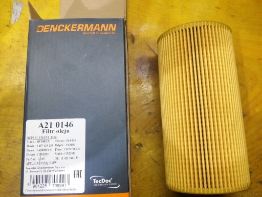 Zdjęcie oferty: Filtr oleju DENCKERMANN A210146 Bmw,Opel 2,5TD/TDS
