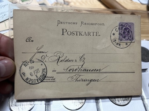 Zdjęcie oferty: Karta pocztowa Chemnitz Nordhausen 1889r.