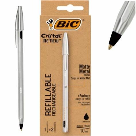 Zdjęcie oferty: Długopis Cristal Metal BIC czarny 1+ wkład 2szt