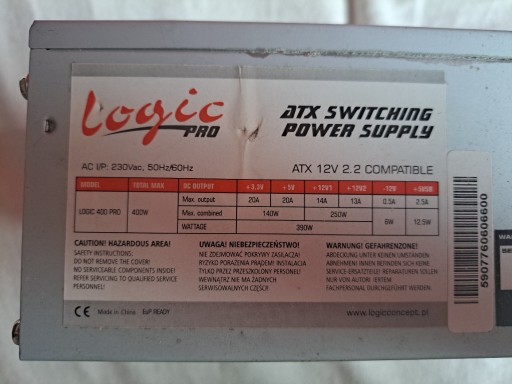 Zdjęcie oferty: Zasilacz Logic Concept Logic 400W