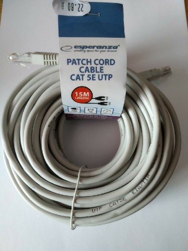 Zdjęcie oferty: Kabel sieciowy ethernet LAN, 15M, szary