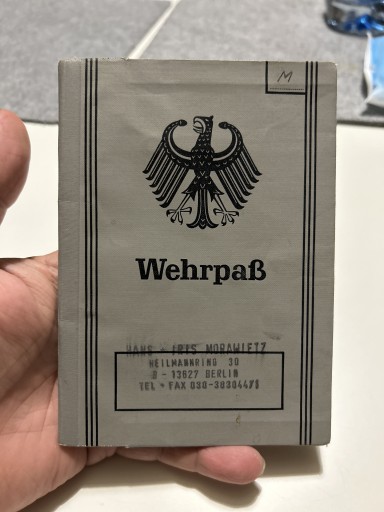 Zdjęcie oferty: WEHRPAS 1965 NIEMCY - WOJSKO NIE III RZESZA 