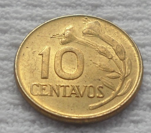 Zdjęcie oferty: Peru 10 centavo 1974 KM# 245 Chinowiec Kwiat