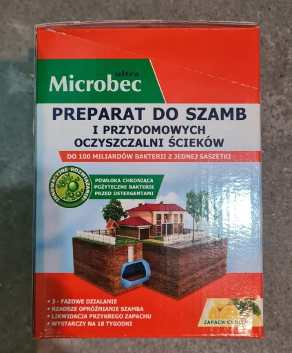 Zdjęcie oferty: MICROBEC ULTRA preparat do szamb w saszetkach zapach cytryny 25g x 18