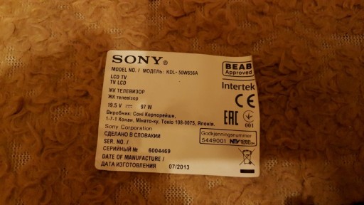 Zdjęcie oferty: Sony KDL-50W656A  części podzespoły
