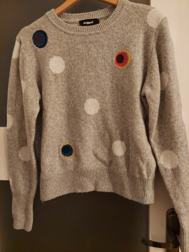 Zdjęcie oferty: Desigual sweter xl  , szary , grochy 