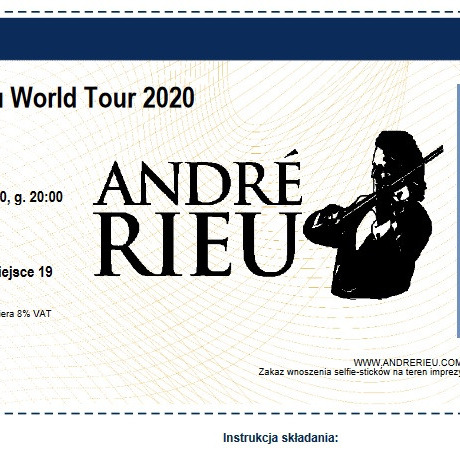 Zdjęcie oferty: Bilet na koncert Andre Rieu - Gliwice 08.06.2022