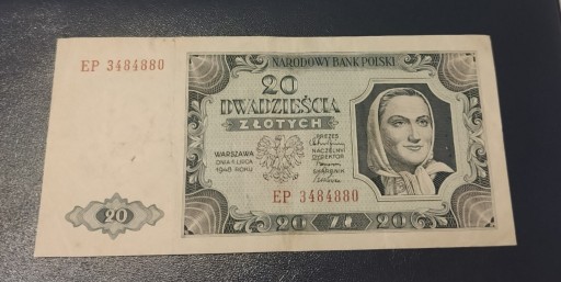 Zdjęcie oferty: Dwa banknoty 20 zł i 50 zł z 1948 r stan 3