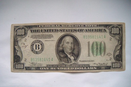 Zdjęcie oferty: Banknot USA 100 $ Dolarów 1934 r. seria A