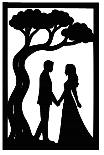 Zdjęcie oferty: Duża Dekoracja 57x37 cm baza pod mech chrobotek – Para Młoda pod Drzewem