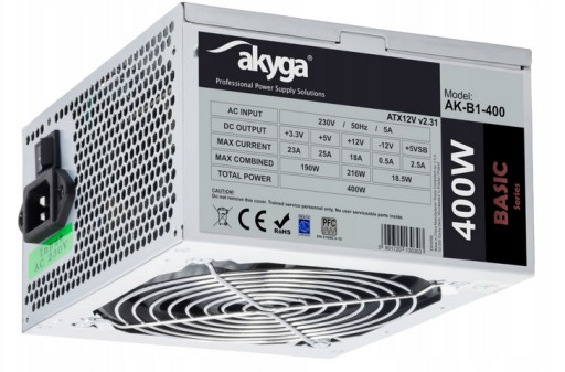 Zdjęcie oferty: Zasilacz Akyga AK-B1-400 400 W nowy