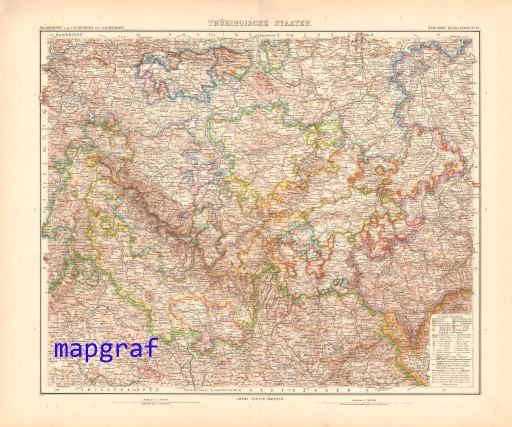 Zdjęcie oferty: TURYNGIA oryginalna mapa z 1906 roku 13