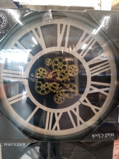 Zdjęcie oferty: Okrągły zegar metal / drewno czarny