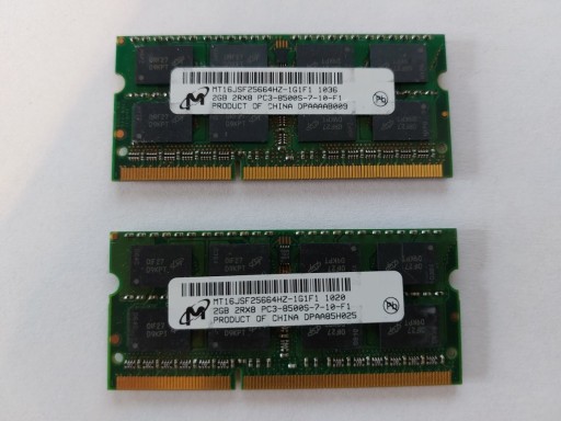 Zdjęcie oferty: Pamięć RAM DDR3  2x2GB PC3-8500S-7-10-F1