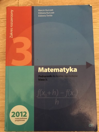 Zdjęcie oferty: Matematyka podręcznik klasa 3