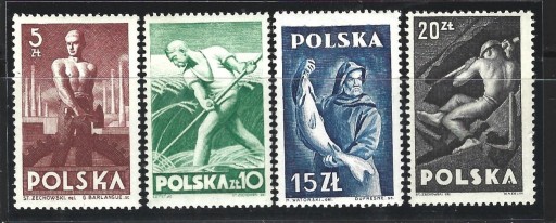Zdjęcie oferty: Znaczki Pocztowe Polska Czyste 437-40..1947 r 
