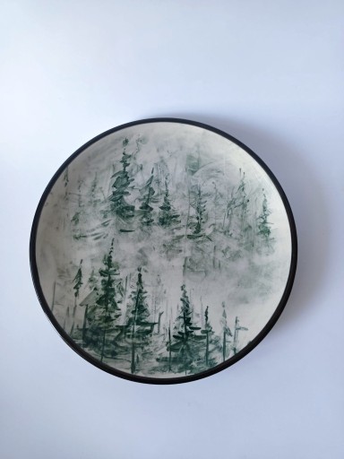 Zdjęcie oferty: Talerz deserowy średnica 19cm, ceramika, las