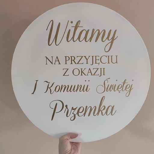 Zdjęcie oferty: Tablica Powitalna na komunie świętą koło 50 cm