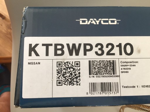 Zdjęcie oferty: Dayco KTBWP3210 Pompa wodna + zestaw paska rozrząd