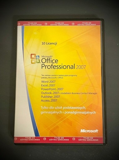 Zdjęcie oferty: Microsoft Office Professional 2007 - 10 licencji -