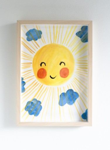 Zdjęcie oferty: Obraz Słońce do pokoju dziecięcego A4