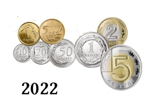 Zdjęcie oferty: Komplet monet obiegowych 2022 rok mennicze