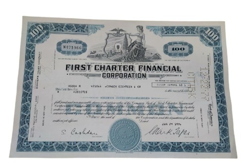 Zdjęcie oferty: Akcja FIRST CHARTER FINANCIAL CORPORATION