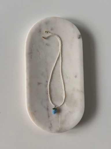 Zdjęcie oferty: Handmade naszyjnik z plecioną malinką z koralików