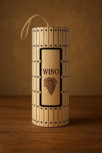 Zdjęcie oferty: Drewniane pudełko na butelkę z grawerem 