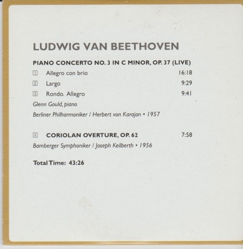 Zdjęcie oferty: BEETHOVEN Piano conc 3 GLENN GOULD, KARAJAN