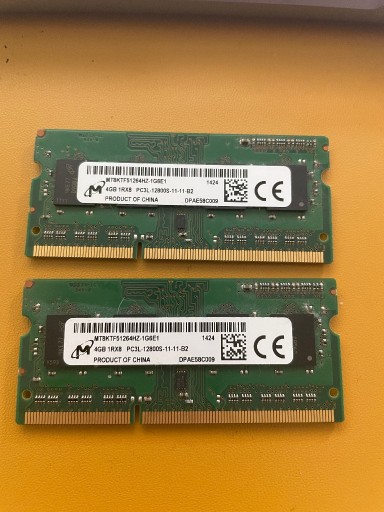 Zdjęcie oferty: Pamięć RAM DDR3 2x4GB Micron 8GB 