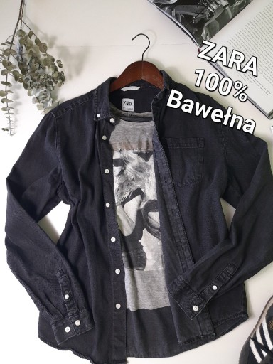 Zdjęcie oferty: Wygodna kurtka jeansowa Zara S 36 czarna sprana